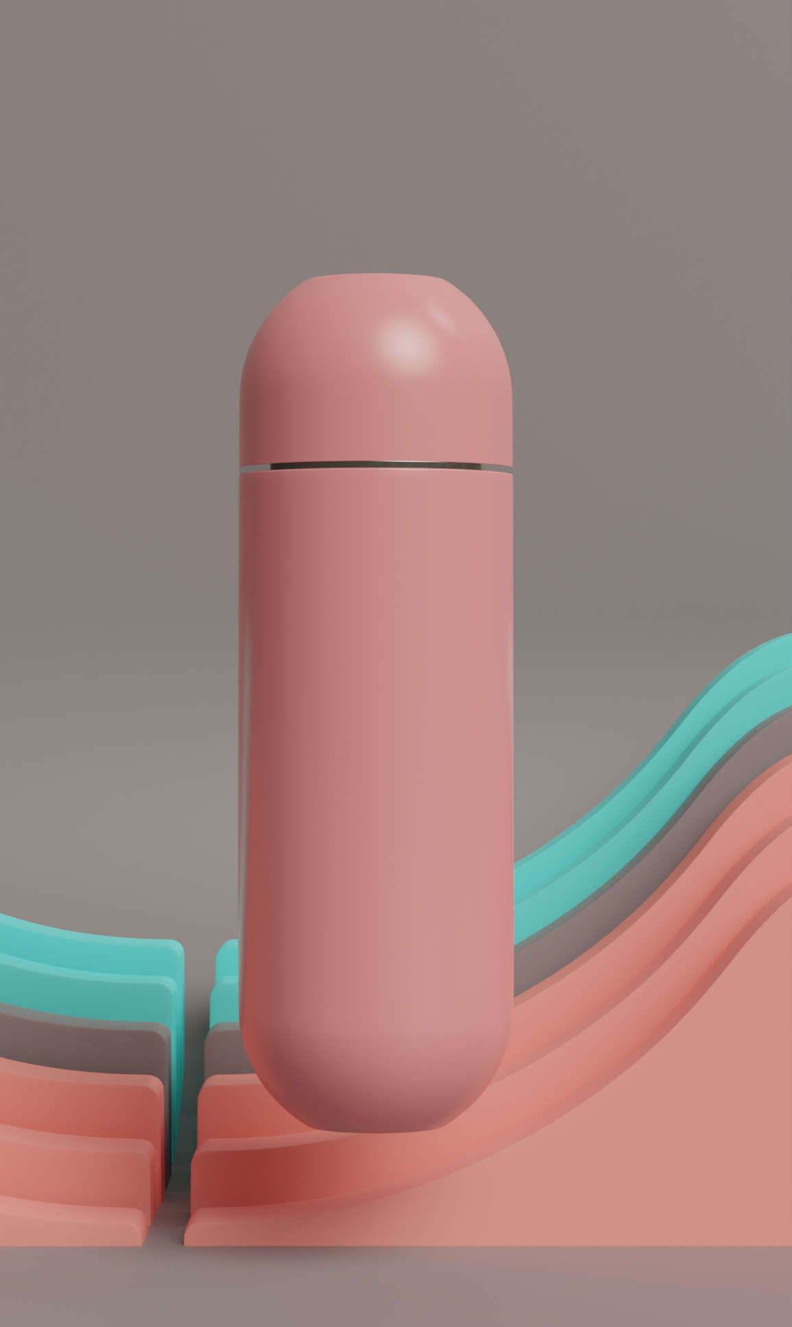 Pink portable bidet with it's lid on